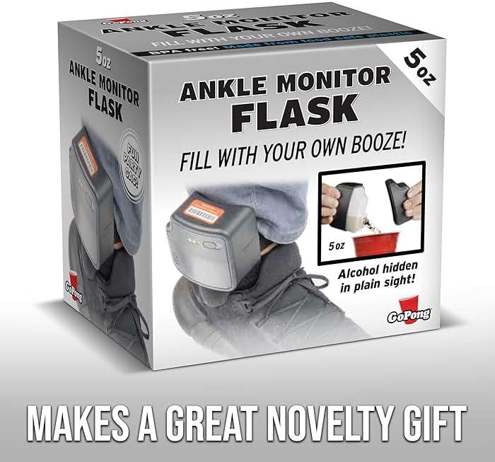 GoPong Ankle Monitor Flask (5 oz) - Hidden Alcohol Flask - Funny Liquor Gift for House Arrest Bracelet Prop - Image 6