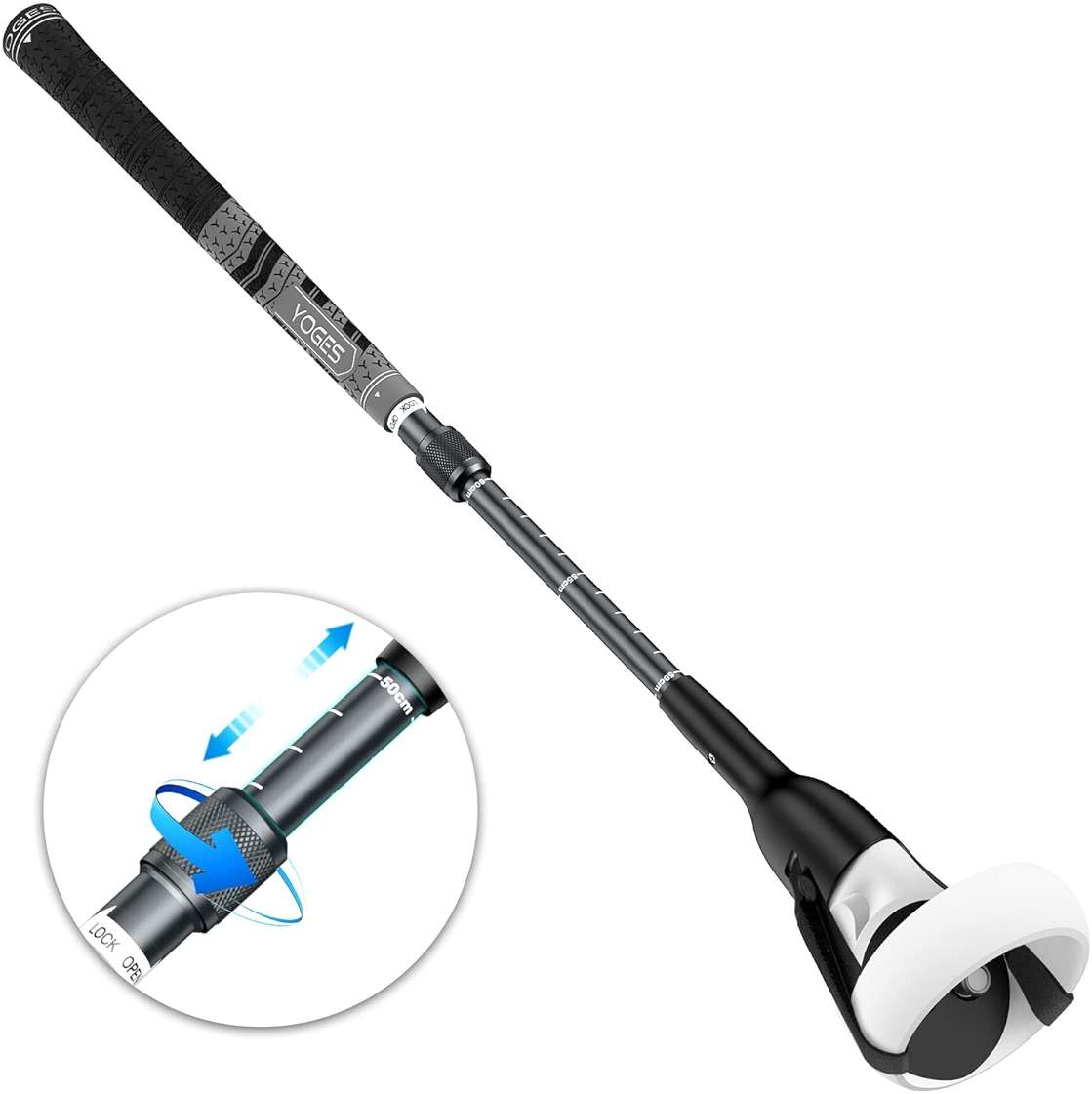 YOGES Adjustable Length VR Golf Club Handle Compatible with Oculus Quest 2 Accessories, Virtual Reality Controller Attachment, Simulator Real Golf Game Bat Adapter for Golf+, Walkabout Mini Golf - Image 1