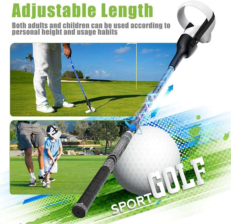 YOGES Adjustable Length VR Golf Club Handle Compatible with Oculus Quest 2 Accessories, Virtual Reality Controller Attachment, Simulator Real Golf Game Bat Adapter for Golf+, Walkabout Mini Golf - Image 2