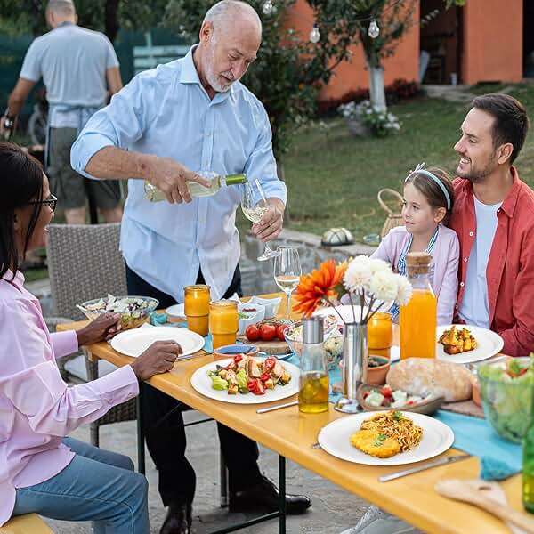 Uniecocus Large Paper Plates 12 Inch, 50 Pack Oval Plates Heavy Duty, Compostable Dinner Plates Eco Friendly Disposable Plates, White Paper Plate Sturdy Strong for Party BBQ Picnic Outdoor - Image 2