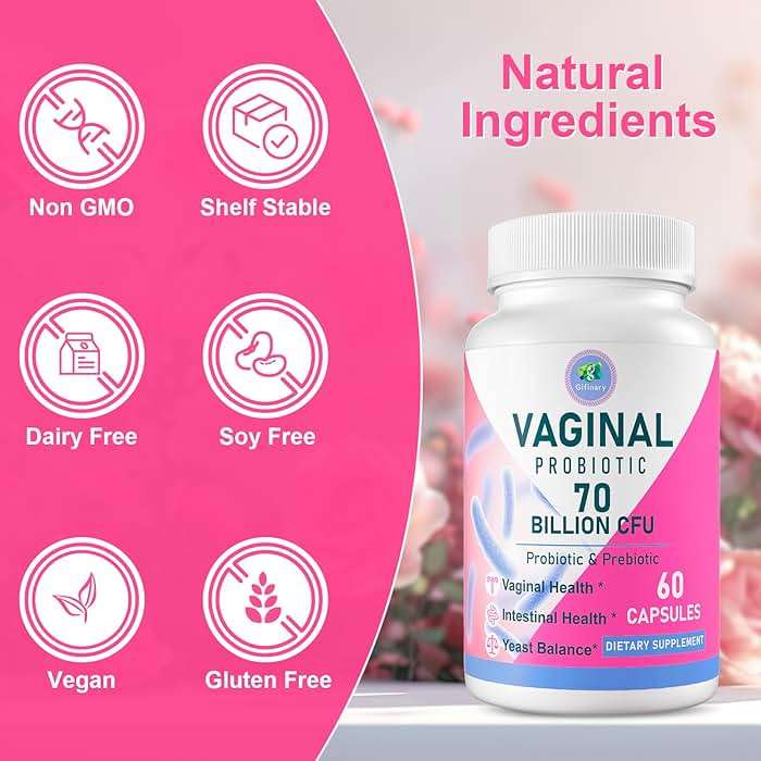 Vaginal Probiotics, PH Balance for Women, 70 Billion CFUs Womens Probiotic for Vaginal health, Urinary, Odor Control, Flor, Ph Balance & Hormone, with Prebiotic & D-Mannose - Shelf Stable, 60 Caps - Image 9