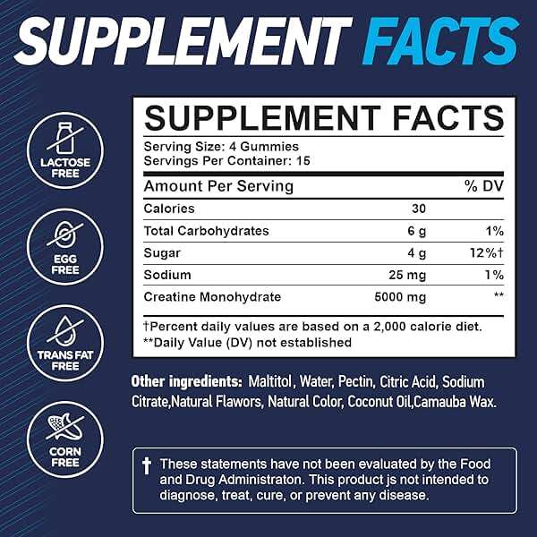 Vita Guard 5000mg Creatine Monohydrate Gummies Formula for Men and Women Ultimate Muscle Builder, Energy Booster & Pre-Workout Supplement (2 Pack) - Image 4