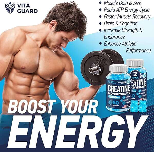 Vita Guard 5000mg Creatine Monohydrate Gummies Formula for Men and Women Ultimate Muscle Builder, Energy Booster & Pre-Workout Supplement (2 Pack) - Image 6