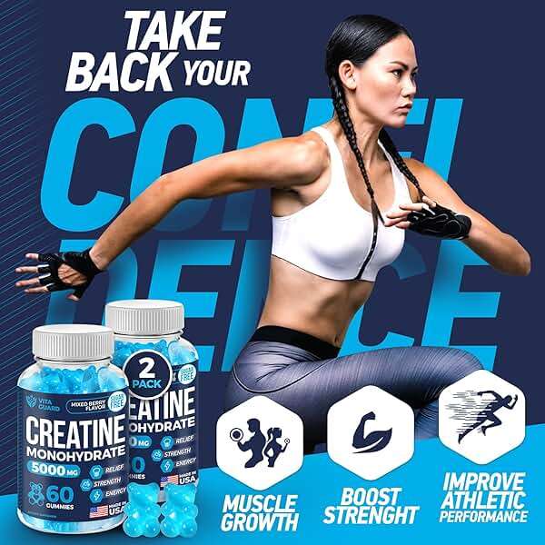 Vita Guard 5000mg Creatine Monohydrate Gummies Formula for Men and Women Ultimate Muscle Builder, Energy Booster & Pre-Workout Supplement (2 Pack) - Image 9