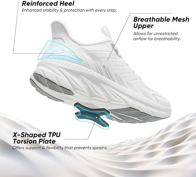 ALLSWIFIT Women's Slip On Walking Shoes Running Comfortable Tennis Breathable Non Slip Athletic Gym Workout Cross Training Fashion Sneakers - Image 4