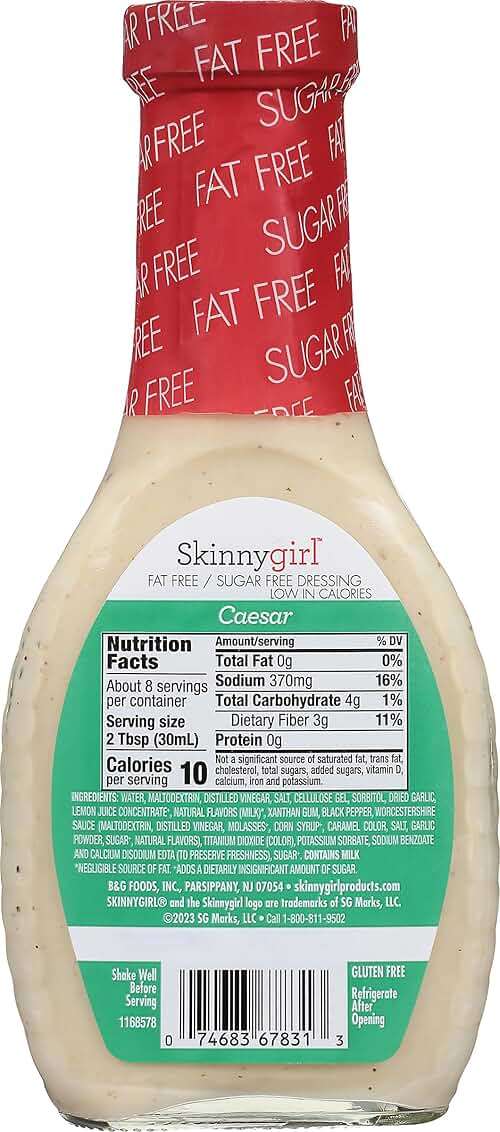 Skinnygirl Sugar Free Gluten Free Salad Dressing, Caesar, 8 Ounce - Image 4