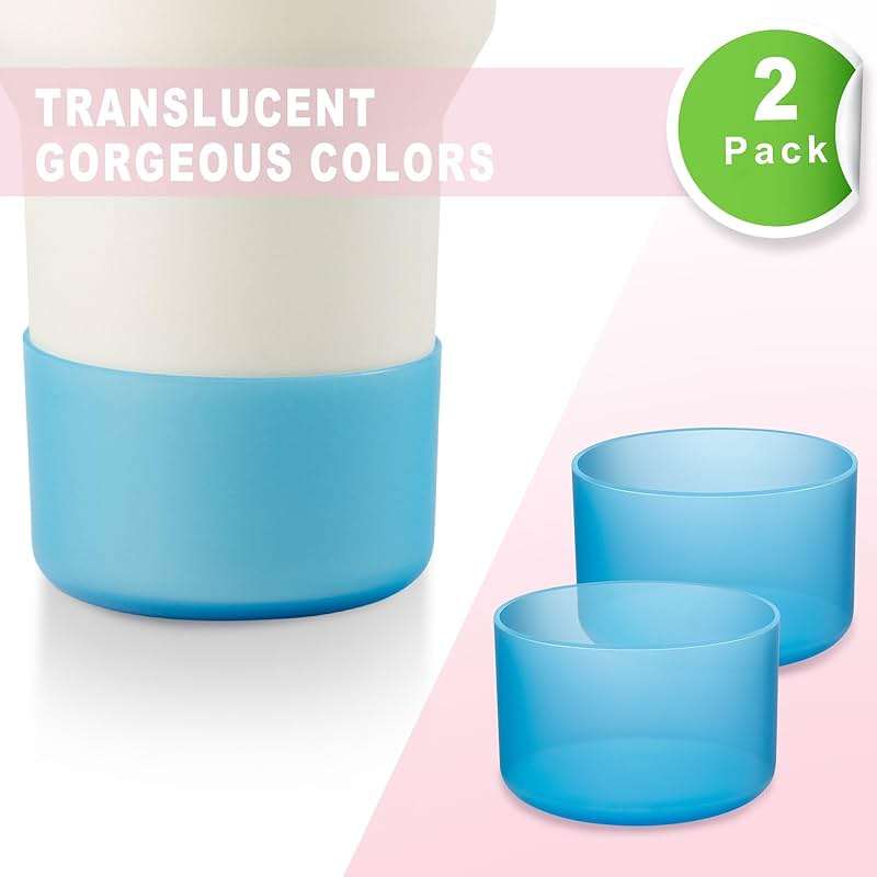 2-Pack Silicone Boot for Stanley 40 30 20 OZ Cup Accessories, Thick Bottom Boots for Stanley 20OZ 30OZ Tumbler Ice-Flow 16OZ Bottle, Protector Sleeve Cover for Yeti Cups Protective Bumper, Anti-Slip - Image 6