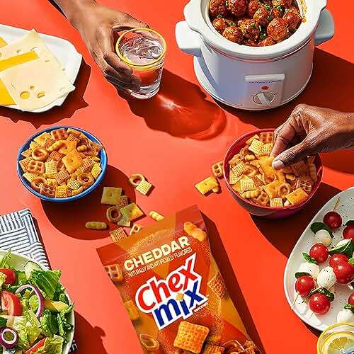 Chex Mix Cheddar Snack Mix, Savory Snack Bag, Family Size, 13.5 oz - Image 7