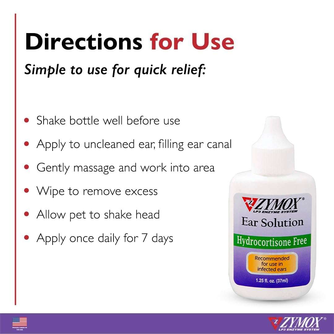 Zymox Enzymatic Ear Wipes, Ear Cleanser, & Ear Solution Without Hydrocortisone for Dogs and Cats - Product Bundle - for Dirty, Waxy, Smelly Ears and to Soothe Ear Infections - Image 5