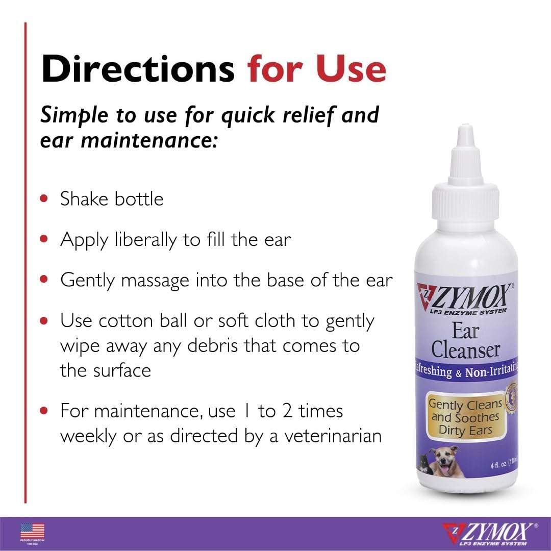 Zymox Enzymatic Ear Wipes, Ear Cleanser, & Ear Solution Without Hydrocortisone for Dogs and Cats - Product Bundle - for Dirty, Waxy, Smelly Ears and to Soothe Ear Infections - Image 6
