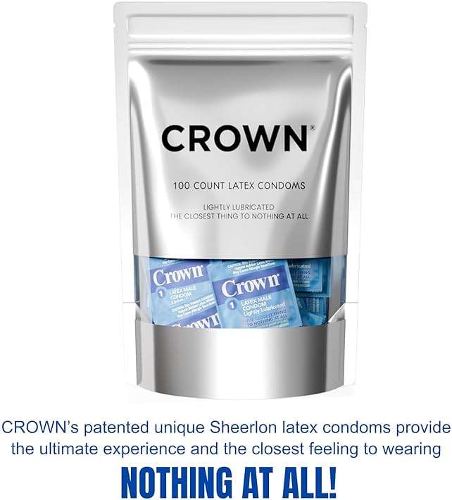 Crown Condoms, 100 Count, Lubricated Latex | Silkier, Thinner, Stronger - Image 2