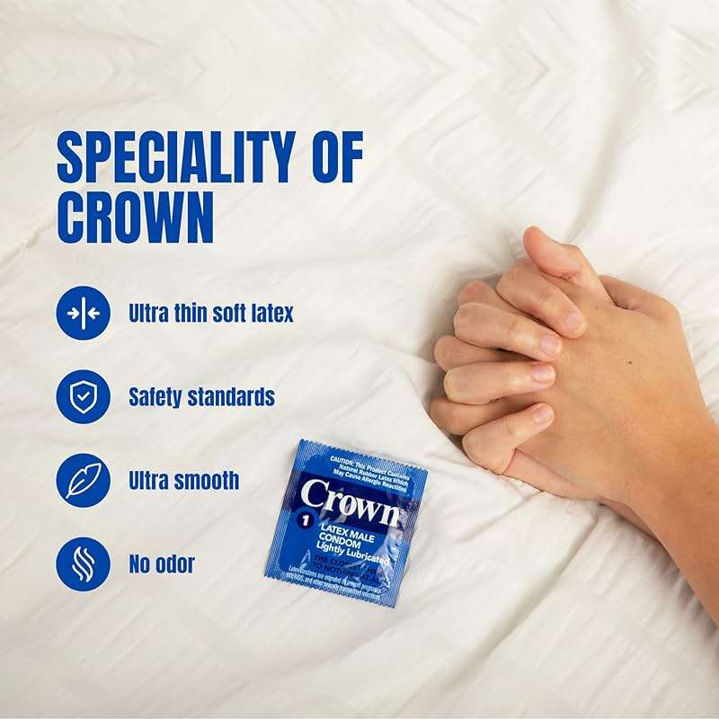 Crown Condoms, 100 Count, Lubricated Latex | Silkier, Thinner, Stronger - Image 5