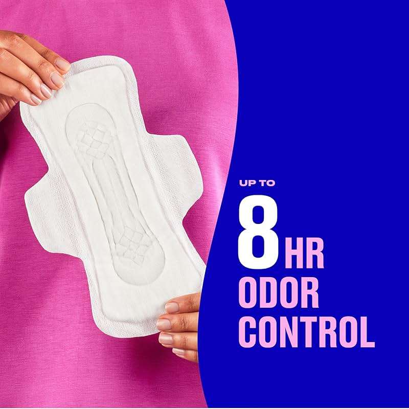 Carefree Maxi Pads for Women, Overnight Pads with Wings, 28ct | Carefree Pads, Feminine Care, Period Pads & Postpartum Pads | 28ct (Pack of 1) - Image 5