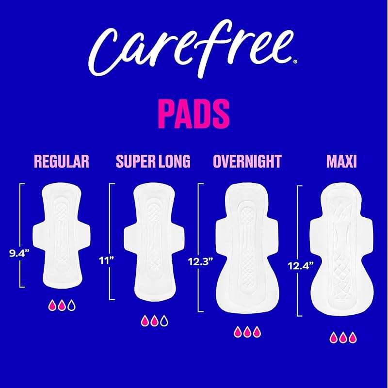 Carefree Maxi Pads for Women, Overnight Pads with Wings, 28ct | Carefree Pads, Feminine Care, Period Pads & Postpartum Pads | 28ct (Pack of 1) - Image 7