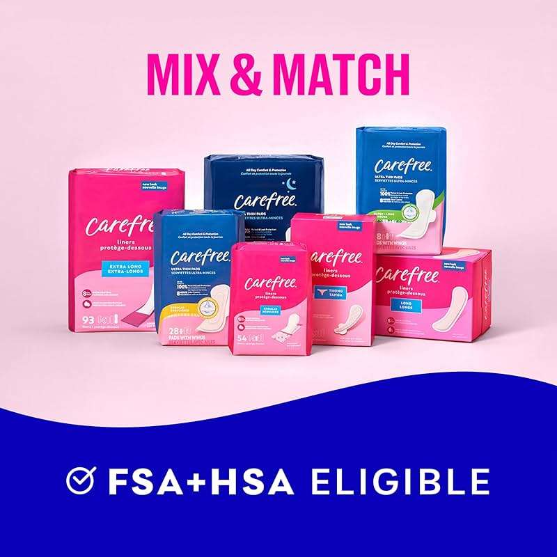 Carefree Maxi Pads for Women, Overnight Pads with Wings, 28ct | Carefree Pads, Feminine Care, Period Pads & Postpartum Pads | 28ct (Pack of 1) - Image 9