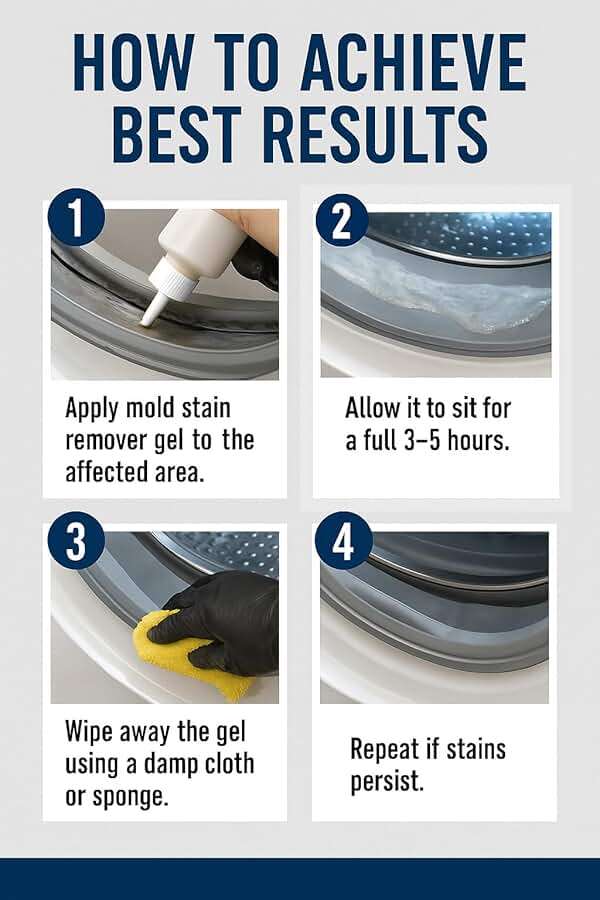ACTIVE Mold Stain Remover Gel Cleaner Heavy Duty Stain Cleaner for Front Loader Washing Machine Seal, Bathroom Grout, Shower, Caulk - Front Load Washer Cleaning Solution - 7 Fl Oz - Image 9