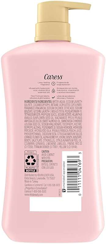 Caress Body Wash With Pump Daily Silk White Peach & Orange Blossom Body Soap for Noticeably Silky, Soft Skin 30 fl oz, 4 Pack - Image 2
