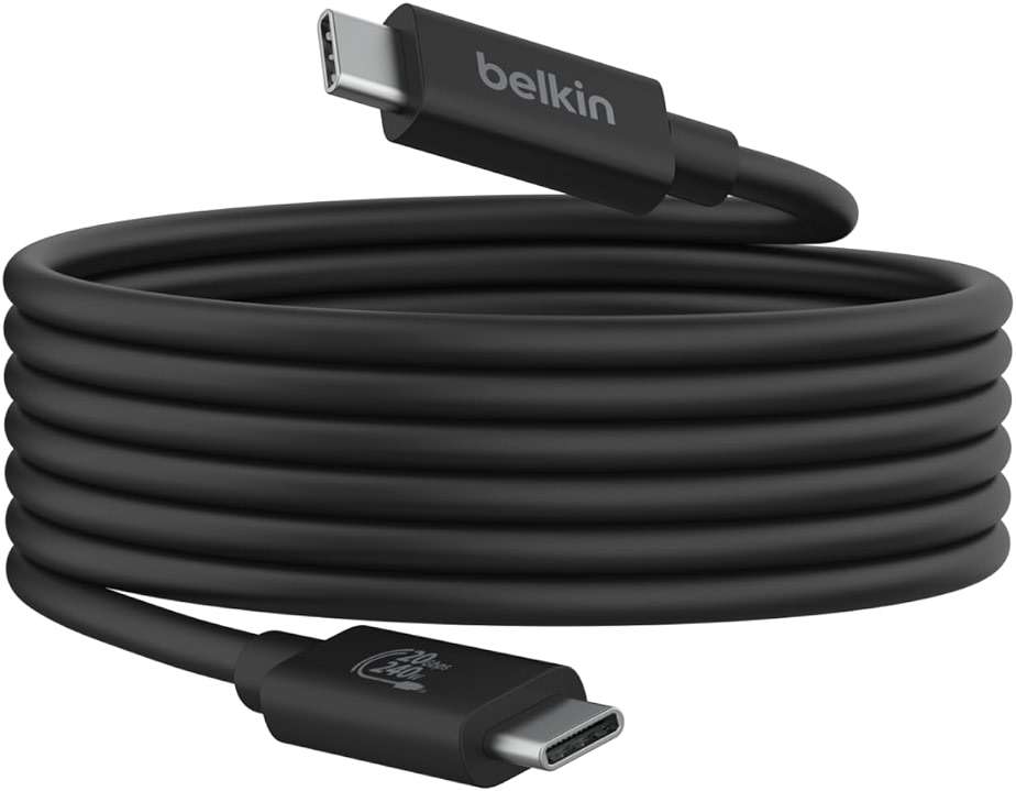 Belkin Connect USB4 Cable (6.6ft/2M Power Cable), USB-C to USB-C Cable w/ 240W Power Delivery + 20Gbps - USB4 Compliant Power Cable, Compatible with MacBook, Windows, Chromebook, & More - Image 1
