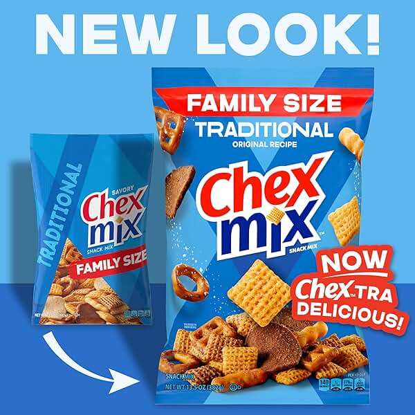 Chex Mix Traditional Original Recipe Snack Mix, Savory Snack Bag, Family Size, 13.5 oz - Image 3