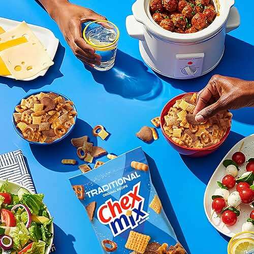 Chex Mix Traditional Original Recipe Snack Mix, Savory Snack Bag, Family Size, 13.5 oz - Image 7