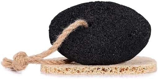 RDRKR Natural Lava Pumice Stone for Feet & Hands – Callus & Corn Remover for Cracked Heels, Hard Dry Skin Exfoliator, Volcanic Foot Scrubber Pedicure Tool (Black) - Image 2