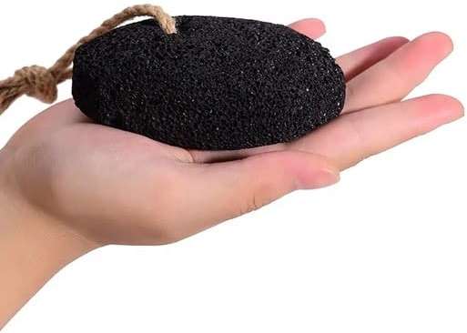 RDRKR Natural Lava Pumice Stone for Feet & Hands – Callus & Corn Remover for Cracked Heels, Hard Dry Skin Exfoliator, Volcanic Foot Scrubber Pedicure Tool (Black) - Image 3