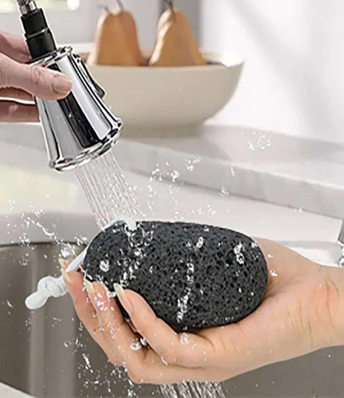 RDRKR Natural Lava Pumice Stone for Feet & Hands – Callus & Corn Remover for Cracked Heels, Hard Dry Skin Exfoliator, Volcanic Foot Scrubber Pedicure Tool (Black) - Image 5