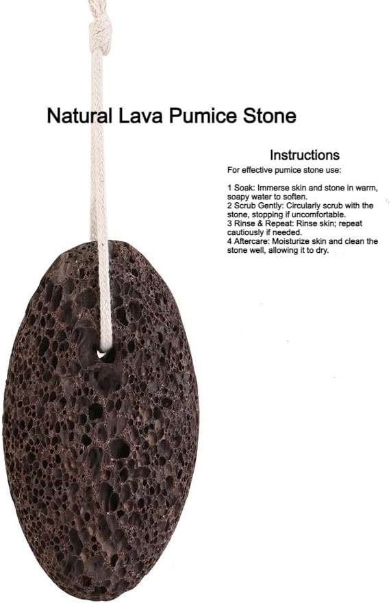 RDRKR Natural Lava Pumice Stone for Feet & Hands – Callus & Corn Remover for Cracked Heels, Hard Dry Skin Exfoliator, Volcanic Foot Scrubber Pedicure Tool (Black) - Image 7
