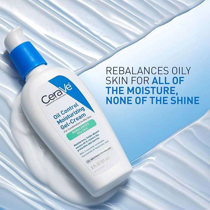 CeraVe Oil Control Moisturizing Gel-Cream, Face Moisturizer for Oily Skin, Niacinamide, Hyaluronic Acid & Oil Absorbing Technology To Rebalance Oily Skin, Non-Comedogenic, Fragrance Free & Oil-Free - Image 2