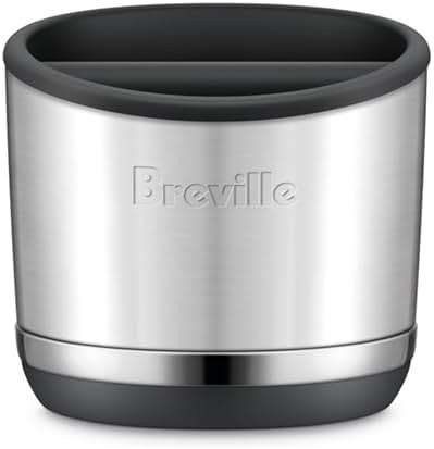 Breville BEA501BSS Knock Box 10 Espresso Machine Accessory, 10 Puck Capacity, Brushed Stainless Steel - Image 1