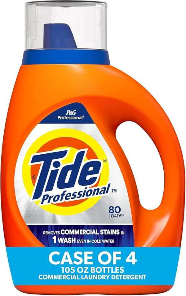 Tide PRO Laundry Detergent Liquid Bulk, Removes Hotel, Restaurant, and Healthcare Stains in One Wash, Commercial Use, 80 loads, 105 fl oz (Case of 4) - Image 7