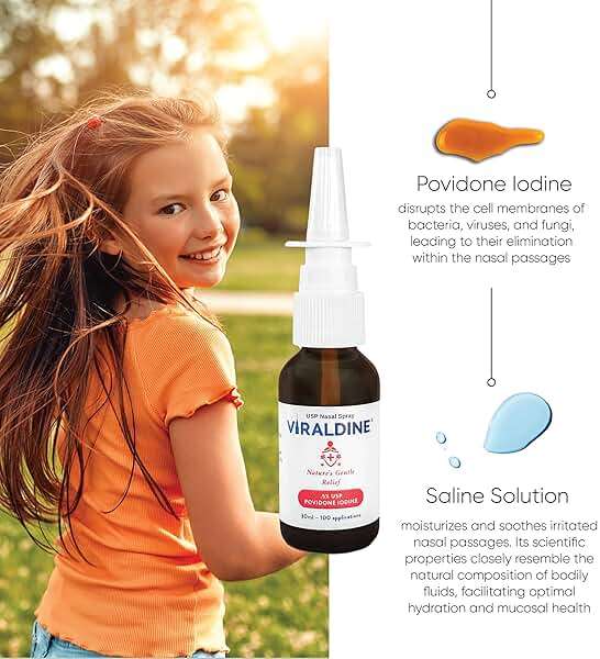 VIRALDINE 0.5% Povidone-Iodine Nasal Spray, Rapid Relief Formula, Helps with Daily Congestion, 100 Applications, 30ml - Image 2