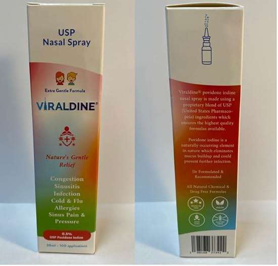 VIRALDINE 0.5% Povidone-Iodine Nasal Spray, Rapid Relief Formula, Helps with Daily Congestion, 100 Applications, 30ml - Image 7