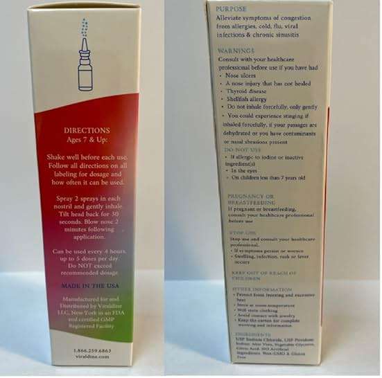 VIRALDINE 0.5% Povidone-Iodine Nasal Spray, Rapid Relief Formula, Helps with Daily Congestion, 100 Applications, 30ml - Image 8