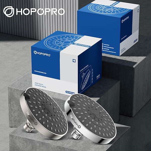 HOPOPRO 5-Mode High Pressure Shower Head - The Washington Post, NBC News, Today TV Show Recommended - High Flow Fixed Showerheads (6 Inch Brushed Nickel) - Image 5