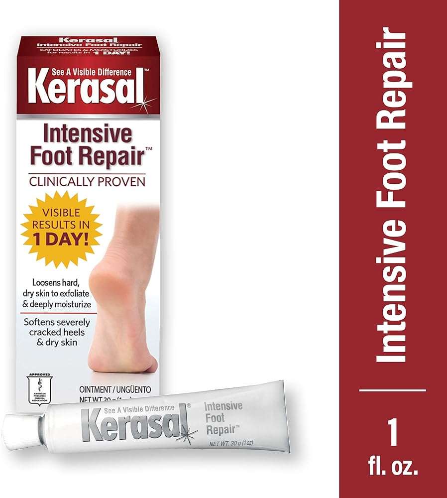 Kerasal Intensive Foot Repair Skin Healing Ointment for Cracked Heels and Dry Feet 1 oz, 2 Count & Daily Defense Foot Wash Daily Cleanser for Feet, 12 Ounce - Image 3