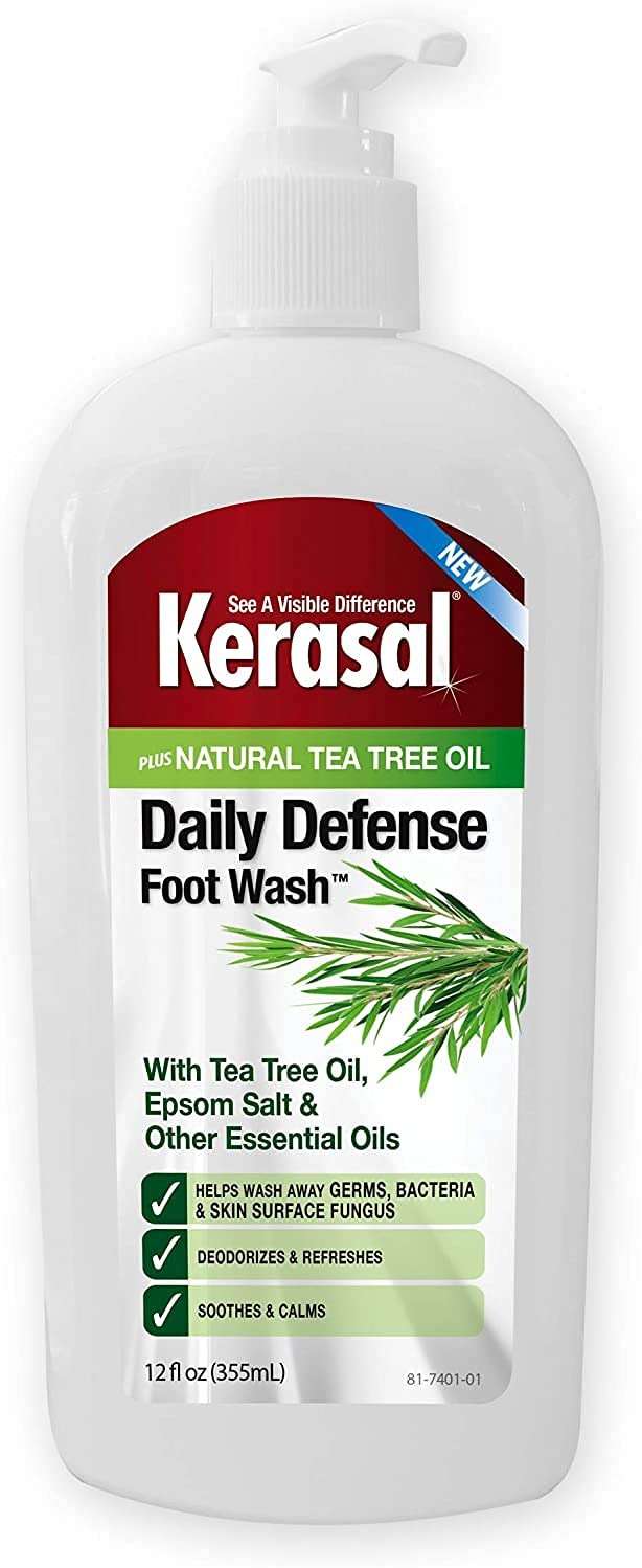 Kerasal Intensive Foot Repair Skin Healing Ointment for Cracked Heels and Dry Feet 1 oz, 2 Count & Daily Defense Foot Wash Daily Cleanser for Feet, 12 Ounce - Image 5