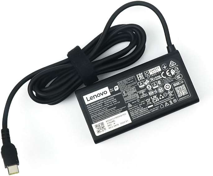 Lenovo Laptop Charger 65W Watt USB Type C(USB-C) AC Power Adapter - ThinkPad X1 Carbon Gen 11,E16, ADLX65YDC3E - Image 1