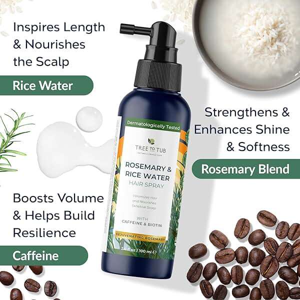Tree To Tub Rosemary Water Spray for Hair Growth - Fermented Rice Water for Hair Growth Nature's Rosemary Hair Spray & Nourishing Scalp Care - Image 5