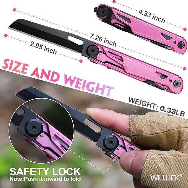 Self Defense Pocket Knife for Women - Stocking Stuffers for Women, Pink Self Defense Knife - Pocket Knives for Woman - Gifts for Woman Wife Mom Girlfriend, Mothers Day Gifts - Image 2