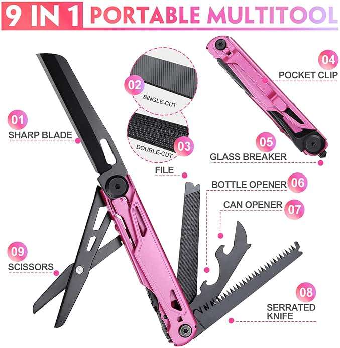 Self Defense Pocket Knife for Women - Stocking Stuffers for Women, Pink Self Defense Knife - Pocket Knives for Woman - Gifts for Woman Wife Mom Girlfriend, Mothers Day Gifts - Image 3