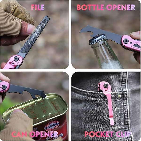 Self Defense Pocket Knife for Women - Stocking Stuffers for Women, Pink Self Defense Knife - Pocket Knives for Woman - Gifts for Woman Wife Mom Girlfriend, Mothers Day Gifts - Image 6