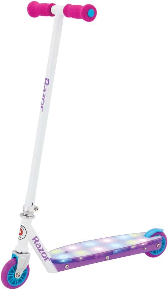 Razor Party Pop Kick Scooter for Kids Ages 6+ - 12 Multi-Color LED Lights, Urethane Wheels & Jr. Lil' Kick Scooter - Image 2