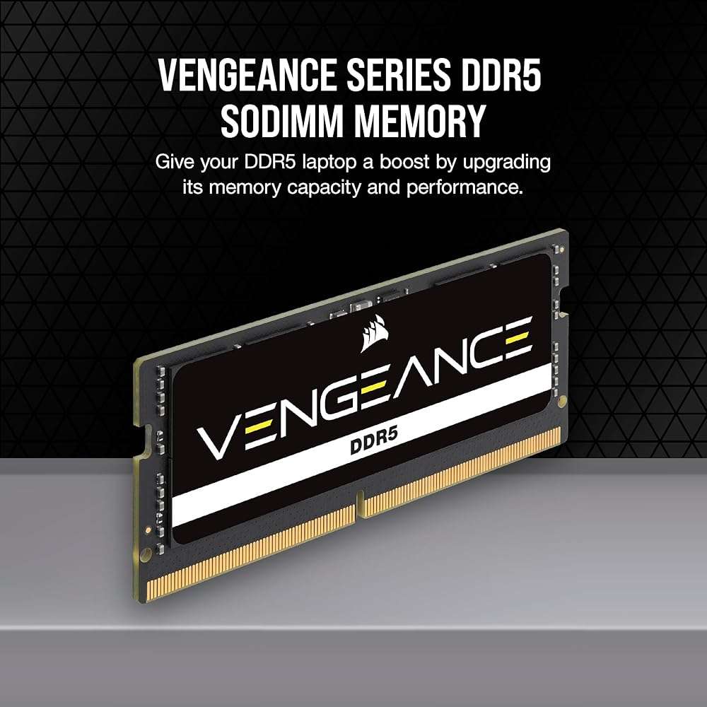 CORSAIR Vengeance SODIMM DDR5 RAM 16GB (1x16GB) Up to 5600MHz CL48 Intel XMP 3.0 Desktop Computer Memory - Black (CMSX16GX5M1A5600C48) - Image 2