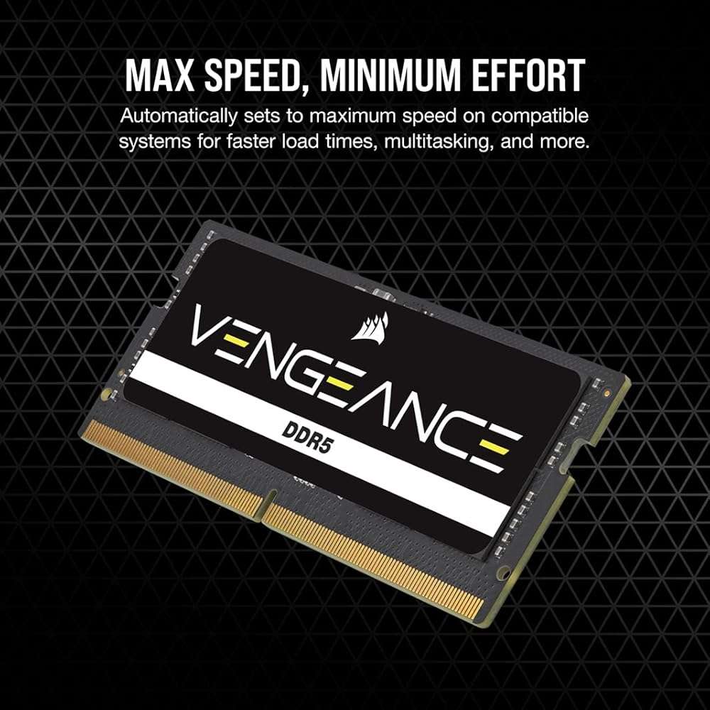 CORSAIR Vengeance SODIMM DDR5 RAM 16GB (1x16GB) Up to 5600MHz CL48 Intel XMP 3.0 Desktop Computer Memory - Black (CMSX16GX5M1A5600C48) - Image 4