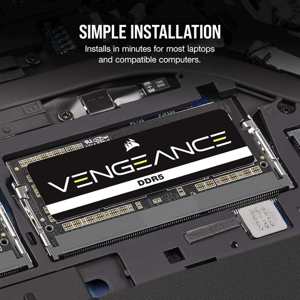 CORSAIR Vengeance SODIMM DDR5 RAM 16GB (1x16GB) Up to 5600MHz CL48 Intel XMP 3.0 Desktop Computer Memory - Black (CMSX16GX5M1A5600C48) - Image 5