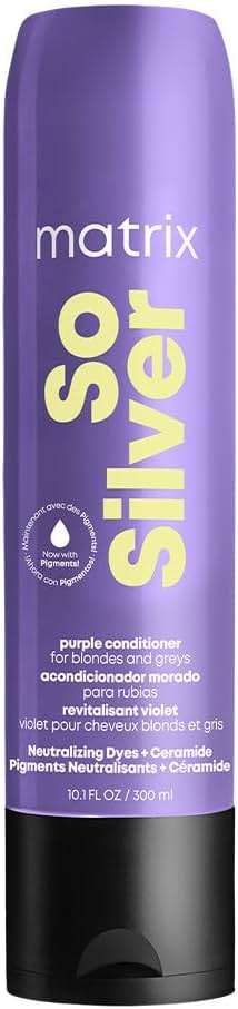 Matrix So Silver Purple Conditioner - Removes Brassy Yellow Undertones, Color Depositing & Toning For Vibrant Blonde Hair, Pigmented Conditioner For Blondes and Greys, Vegan - Image 1