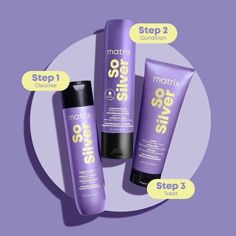Matrix So Silver Purple Conditioner - Removes Brassy Yellow Undertones, Color Depositing & Toning For Vibrant Blonde Hair, Pigmented Conditioner For Blondes and Greys, Vegan - Image 6