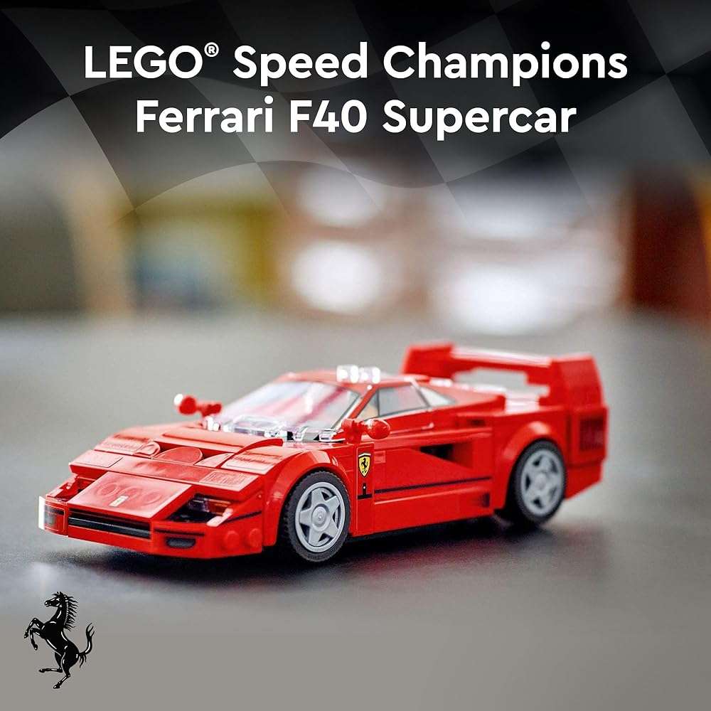 LEGO Speed Champions Ferrari F40 Supercar, Toy Car Model Building Set with Driver Minifigure, Collectible Ferrari Toy for Kids Ages 9 and Up, 76934 - Image 2