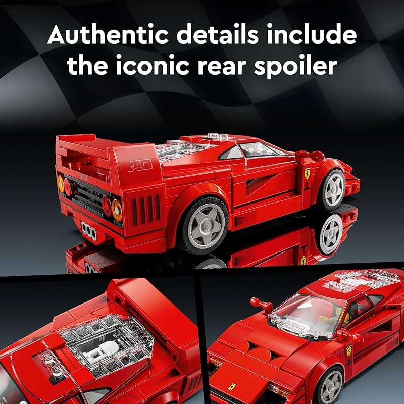 LEGO Speed Champions Ferrari F40 Supercar, Toy Car Model Building Set with Driver Minifigure, Collectible Ferrari Toy for Kids Ages 9 and Up, 76934 - Image 4